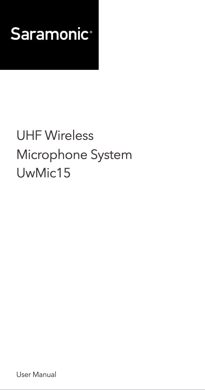 Page n°1 - Manuel utilisateur Saramonic UwMic15