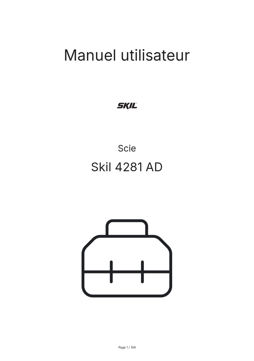 Page 1 de la notice Manuel utilisateur Skil 4281 AD
