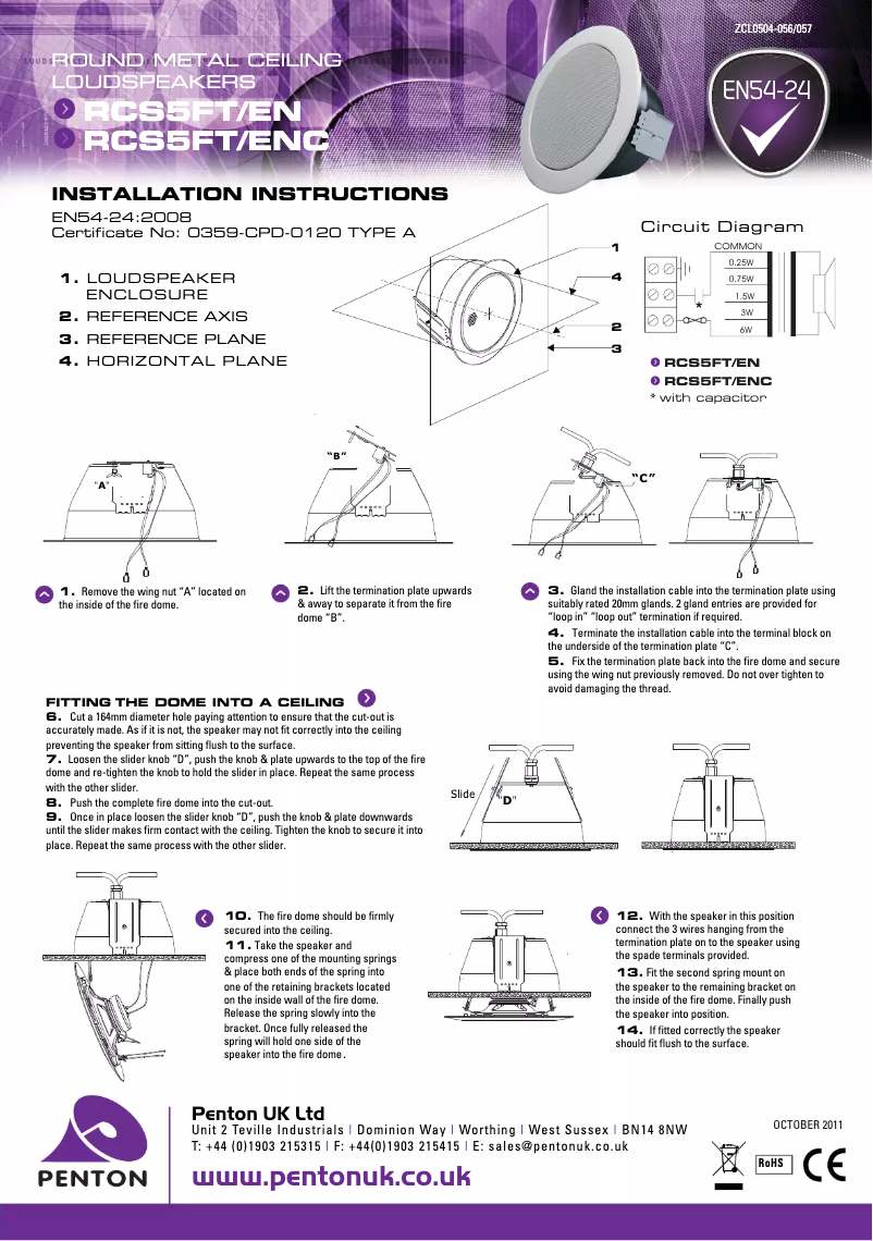 Page n°1 - Manuel utilisateur Penton RCS5FT/ENC