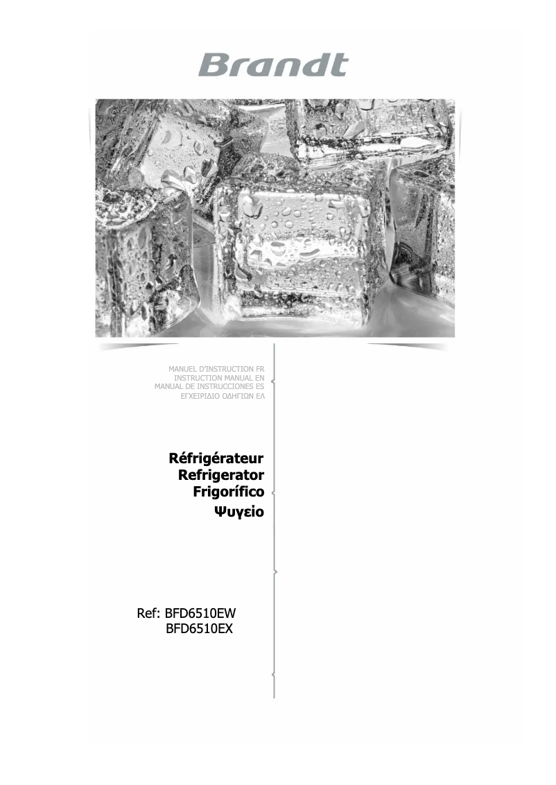 Page 1 de la notice Manuel utilisateur Brandt BFD6510EW