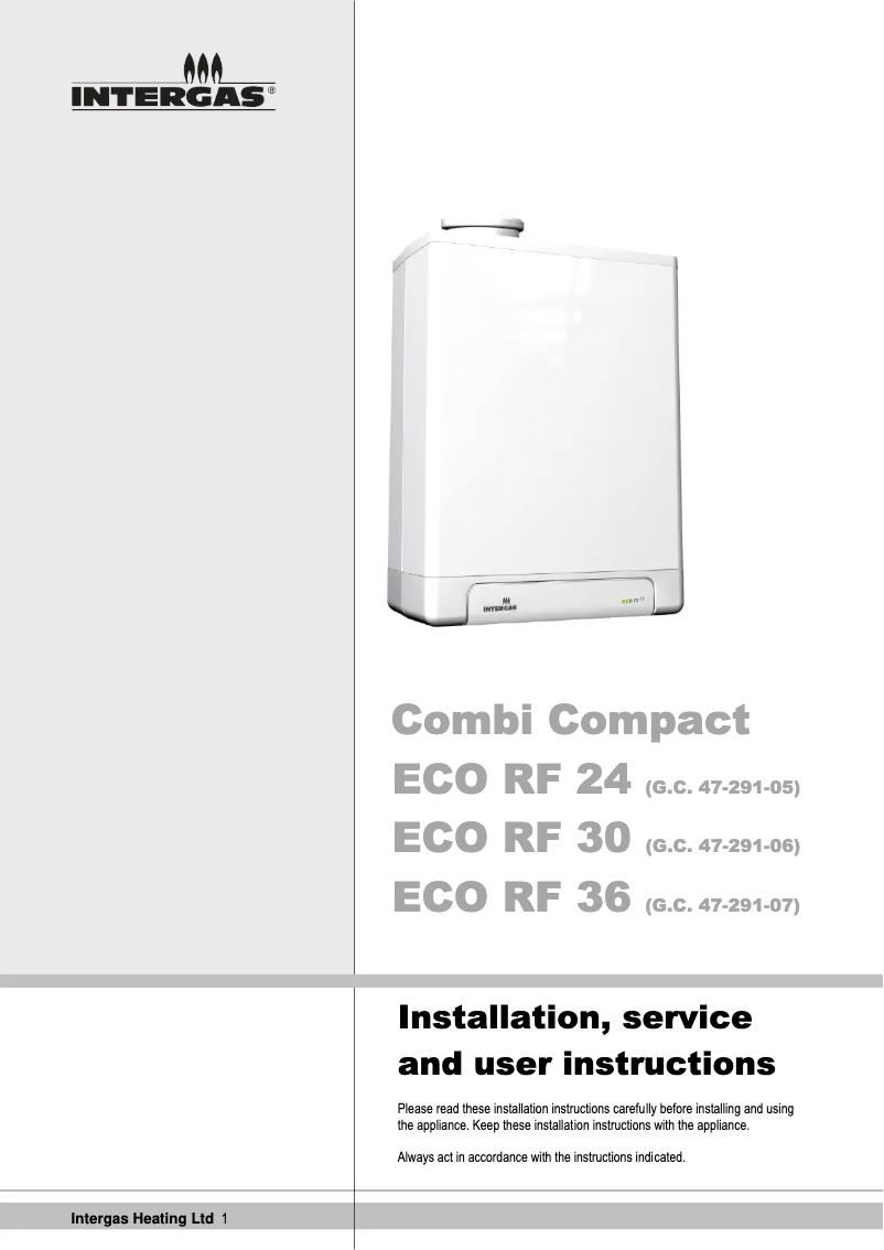 Image de la première page du manuel de l'appareil Combi Compact ECO RF 36