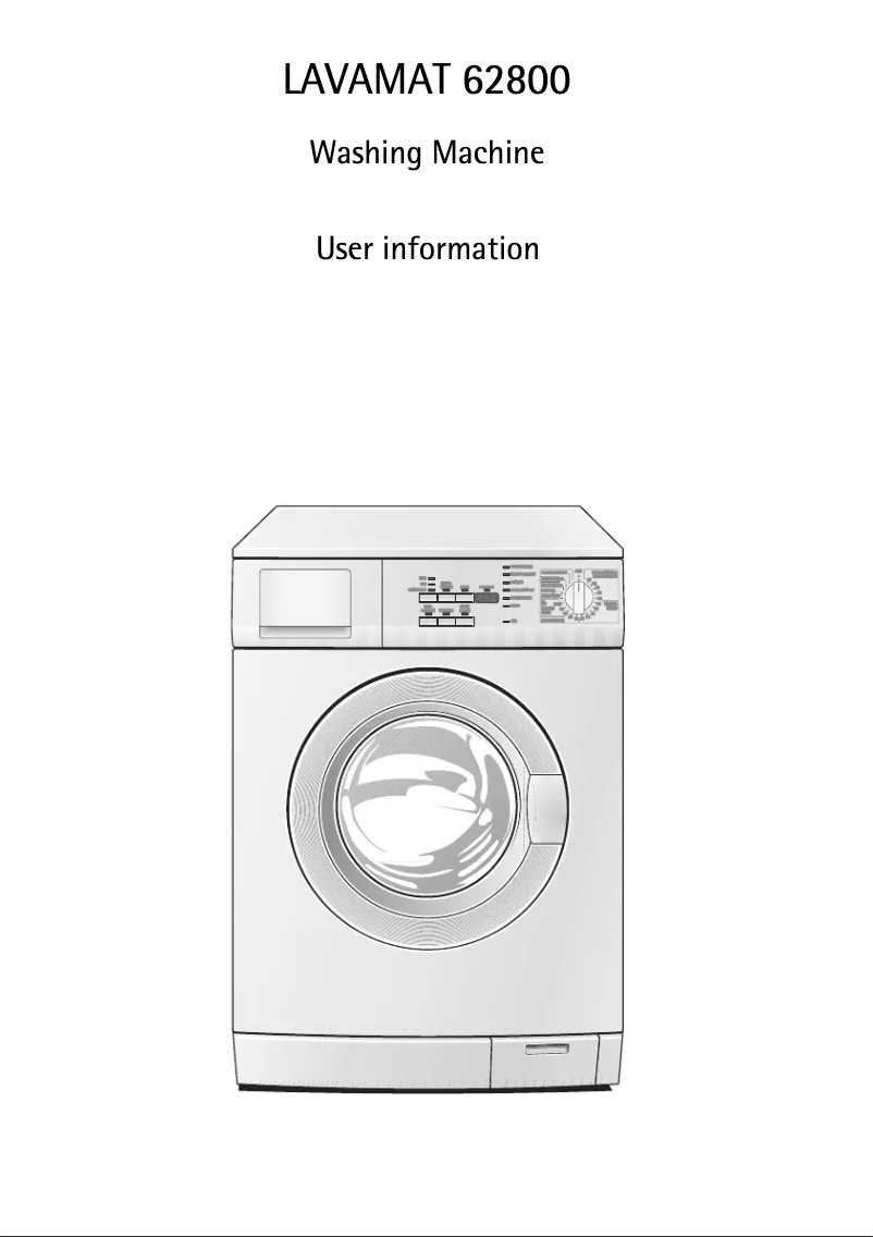 Page n°1 - Manuel utilisateur AEG LAV 62800