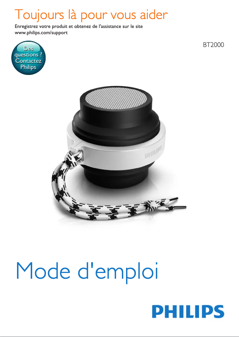 Image de la première page du manuel de l'appareil BT2000A