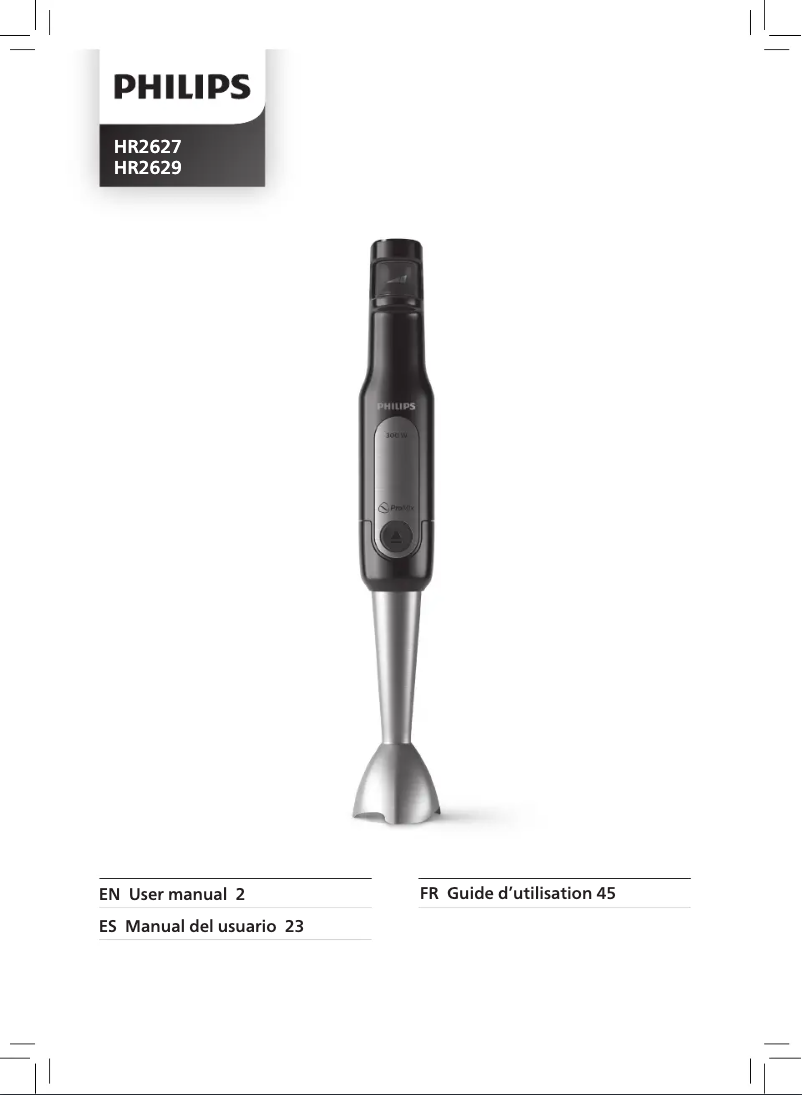 Page n°1 - Manuel utilisateur Philips ProMix HR2629