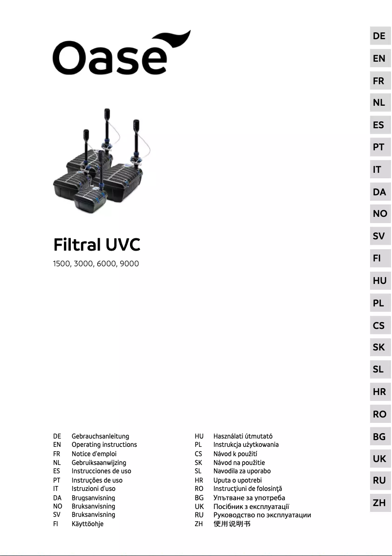 Page n°1 - Manuel utilisateur Oase Filtral UVC 6000