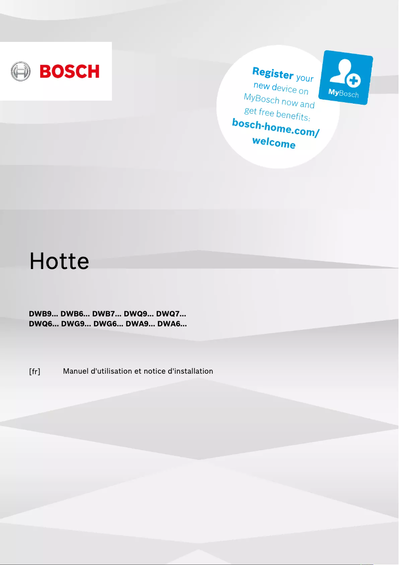 Page 1 de la notice Manuel utilisateur Bosch DWB66BC60
