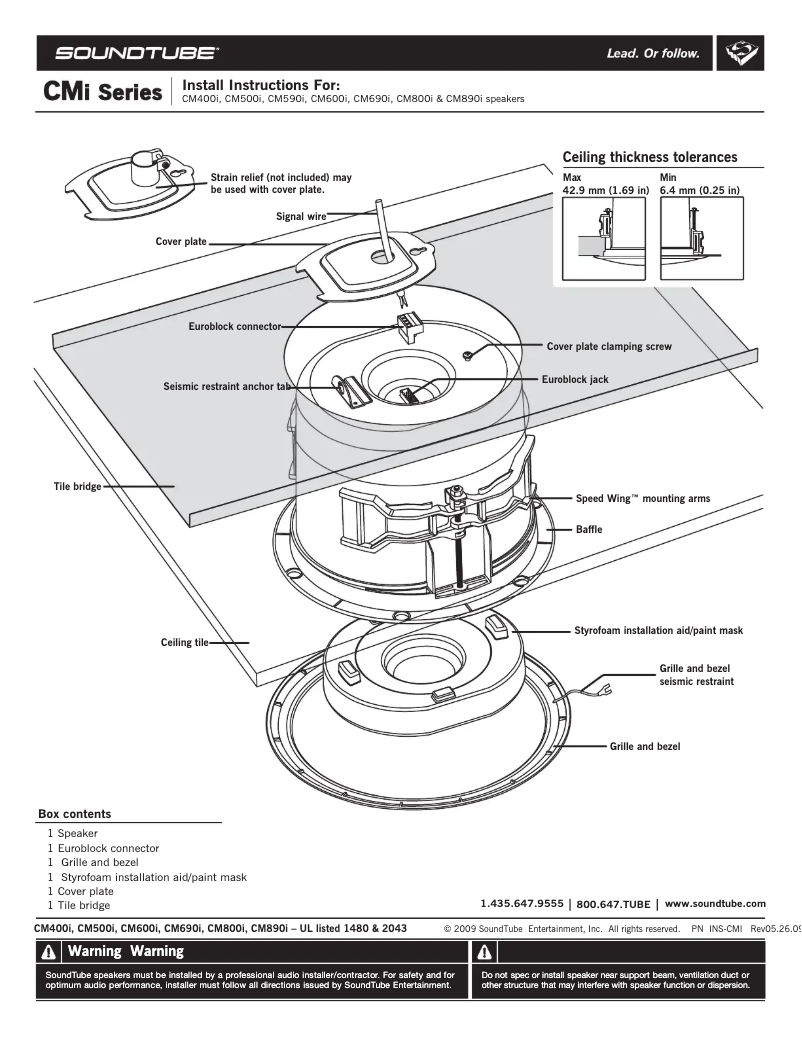 Page 1 de la notice Manuel utilisateur SoundTube CM500i