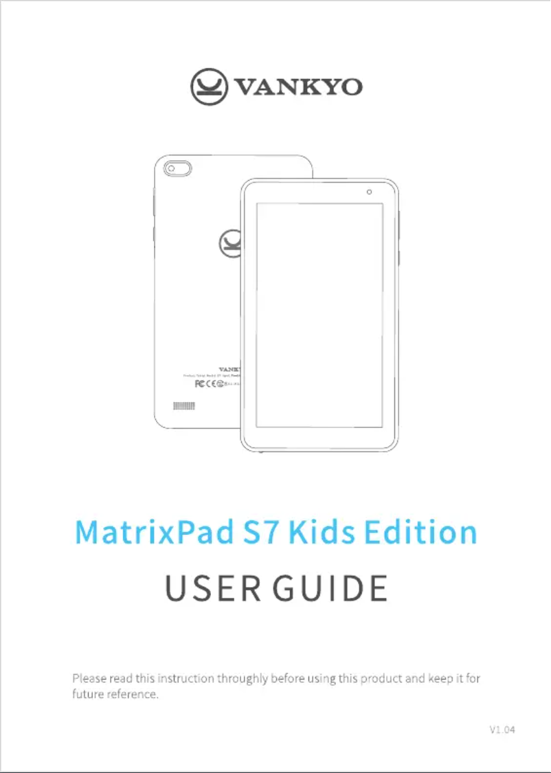 Page 1 de la notice Manuel utilisateur Vankyo MatrixPad S7