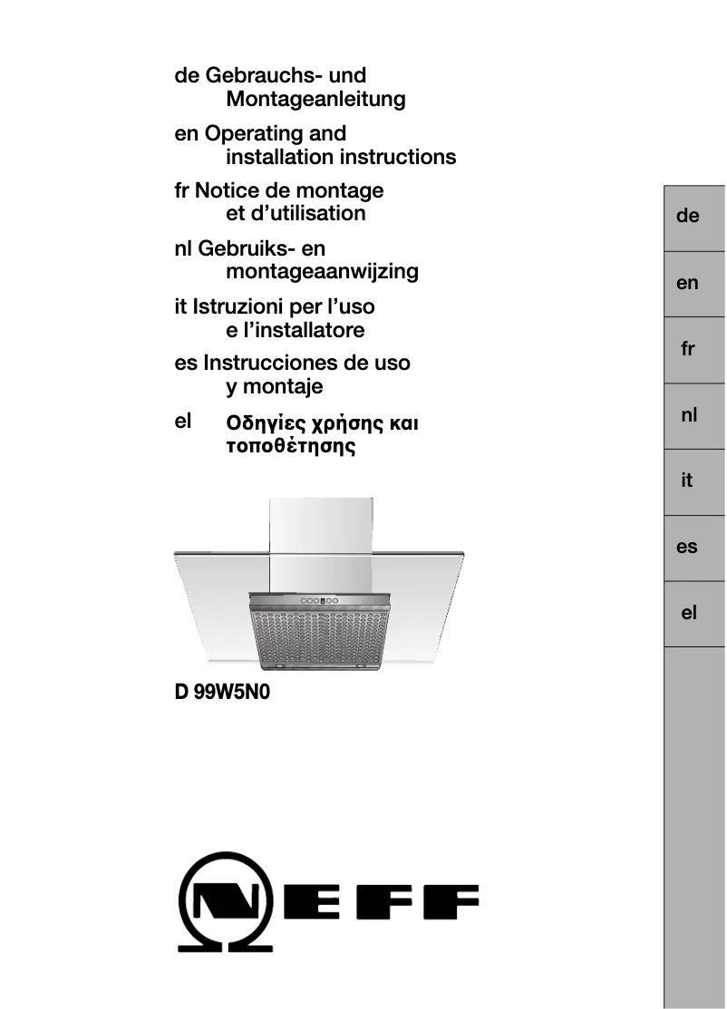 Page n°1 - Manuel utilisateur Neff D99W5N0