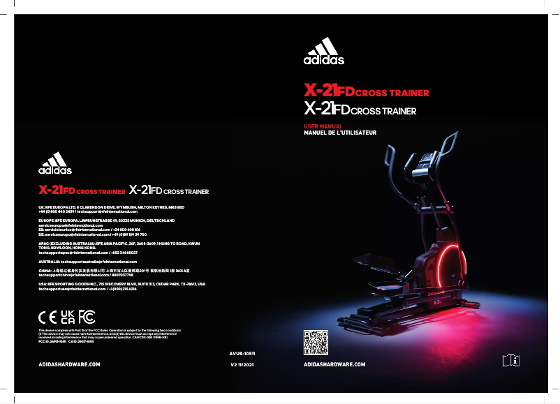 Page n°1 - Manuel utilisateur Adidas X-21FD