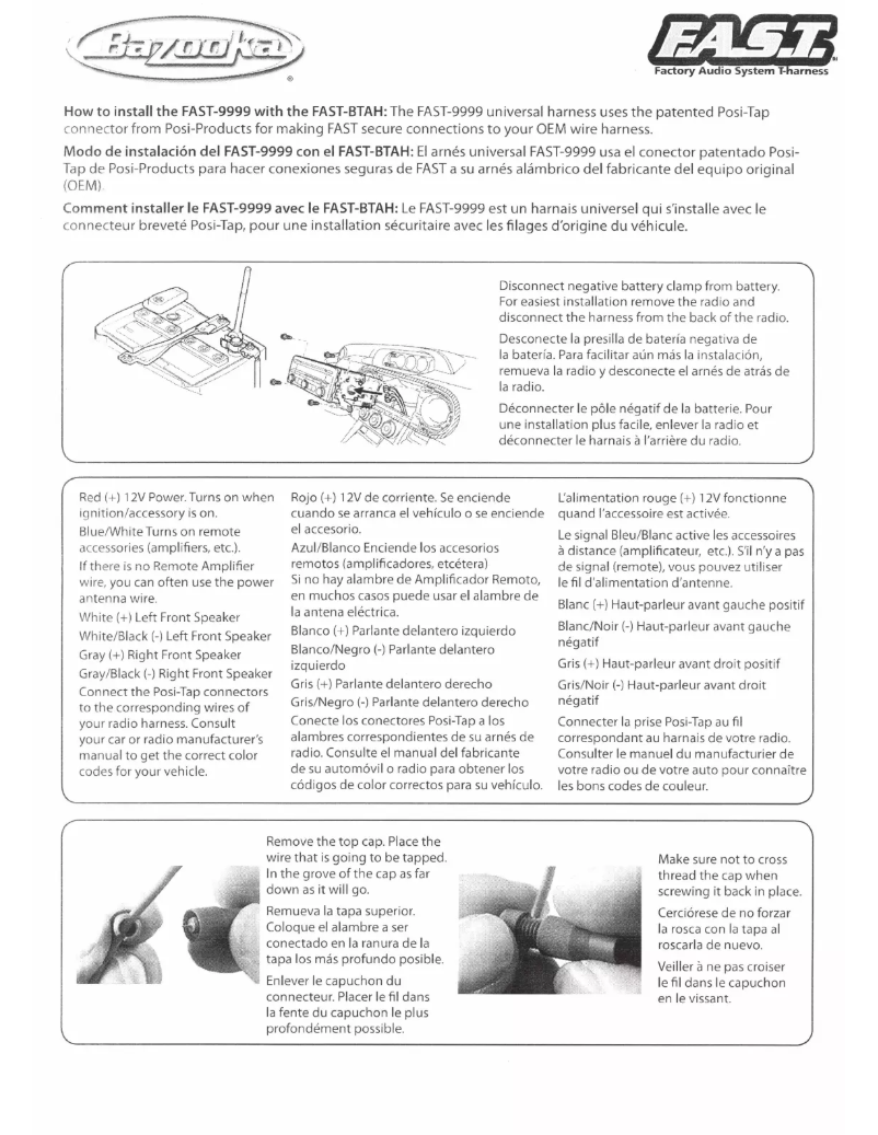 Page n°1 - Manuel utilisateur Bazooka BTA850FH