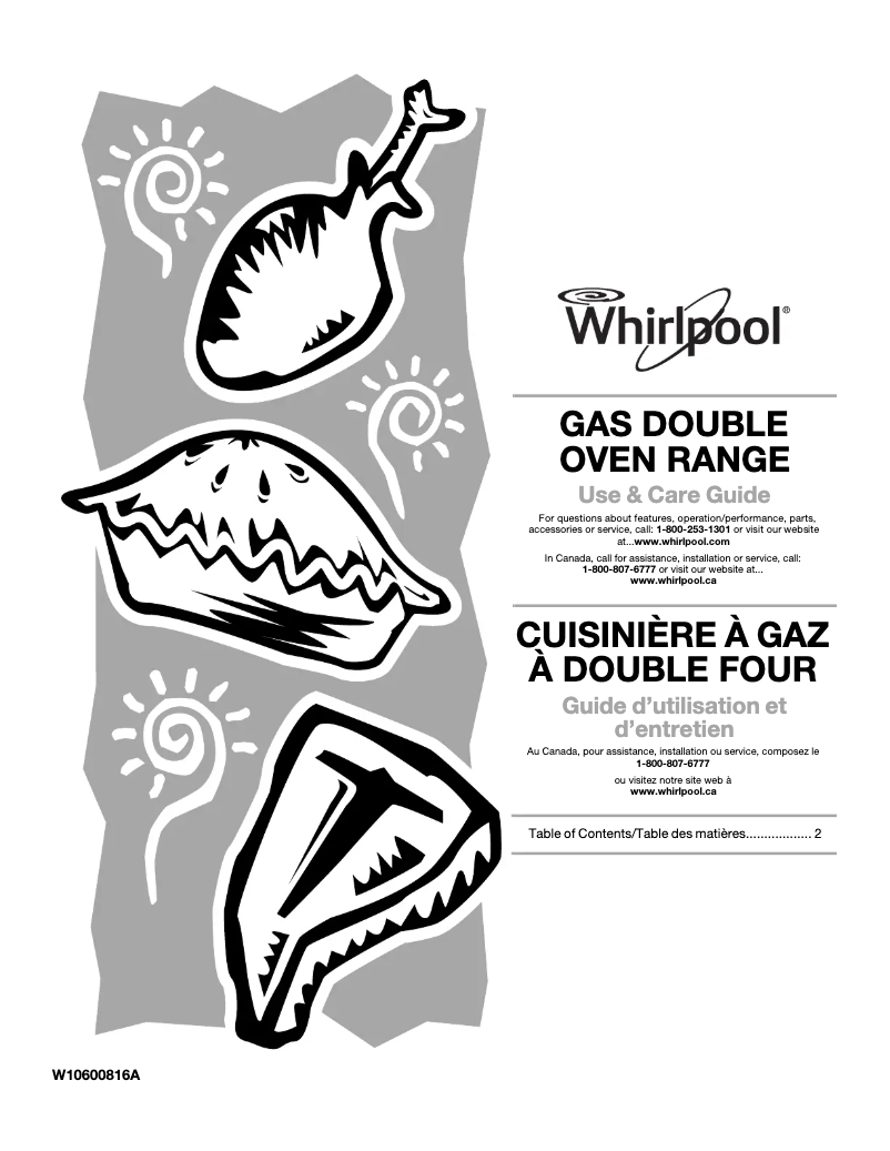 Page 1 de la notice Manuel d'utilisation et d'entretien Whirlpool WGG555S0BB
