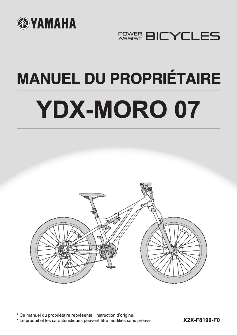 Page n°1 - Manuel utilisateur Yamaha MORO 07 (2022)