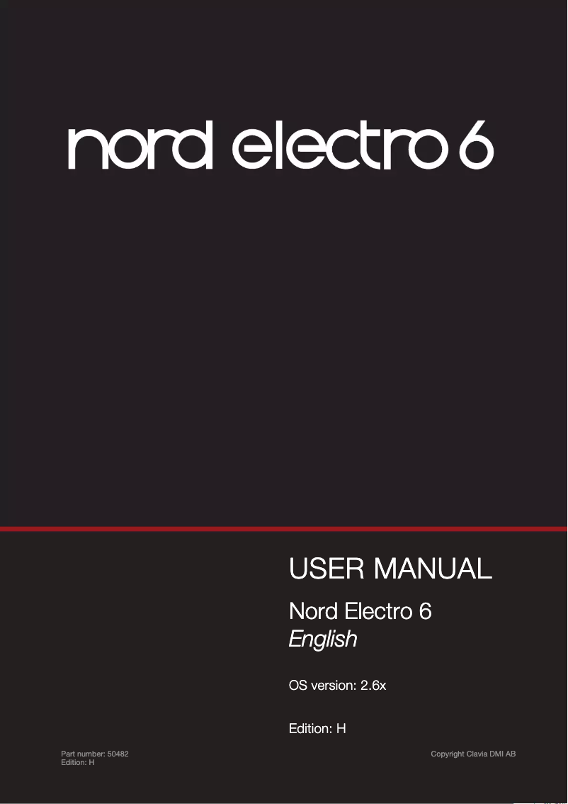 Page n°1 - Manuel utilisateur Nord Electro 6