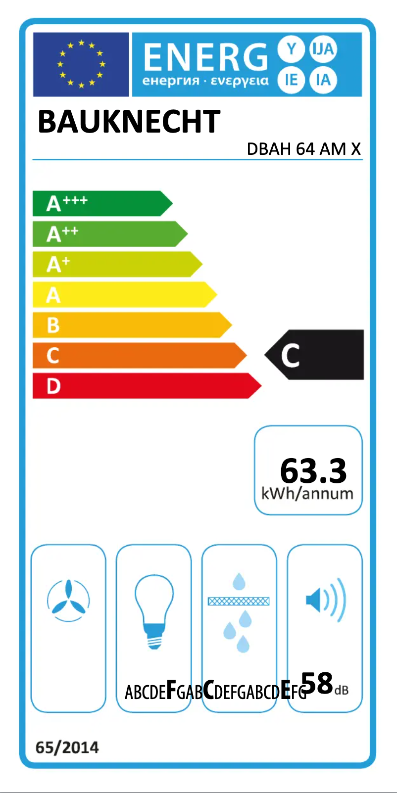 Page 1 of the manual User Manual Bauknecht DBAH 64 AM X