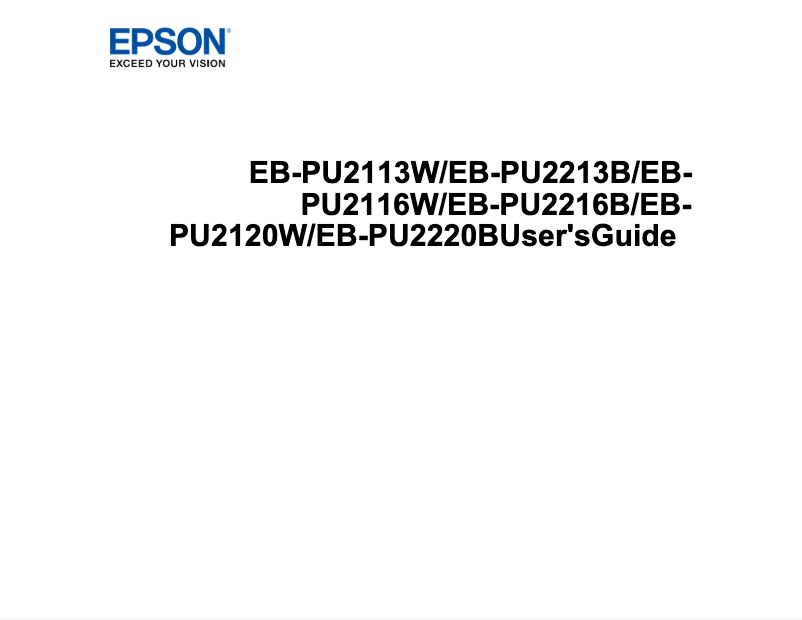 Page n°1 - Manuel utilisateur Epson EB-PU2120W