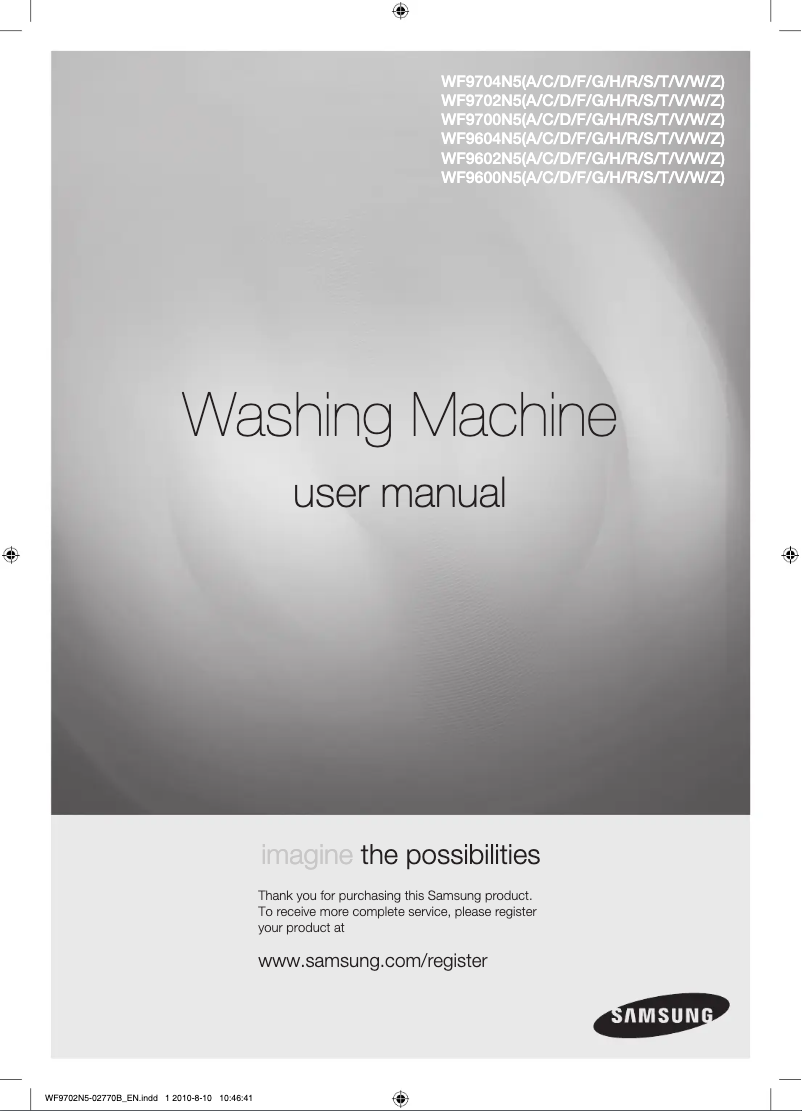 Page n°1 - Manuel utilisateur Samsung WF9700N5W