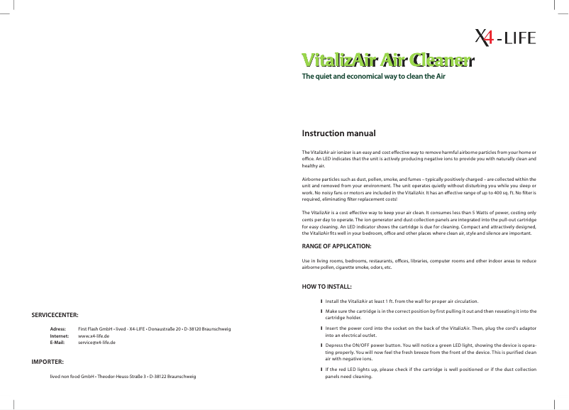 Image de la première page du manuel de l'appareil VA4620