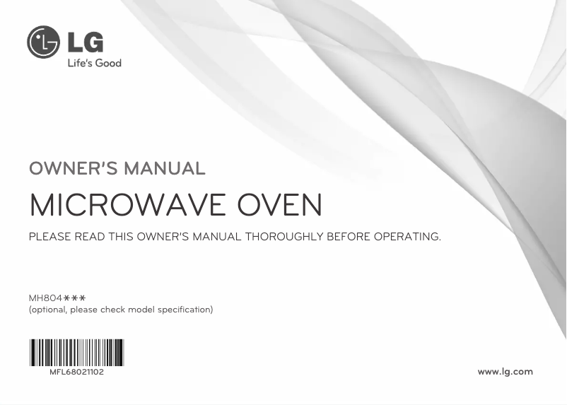 Page n°1 - Manuel utilisateur LG MH8042XS
