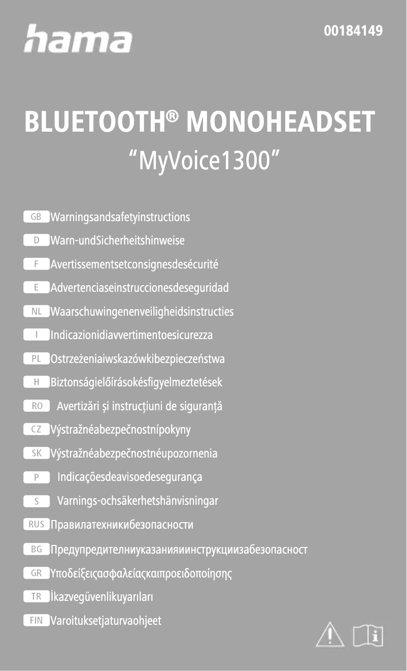 Page 1 de la notice Instructions de sécurité Hama MyVoice1300