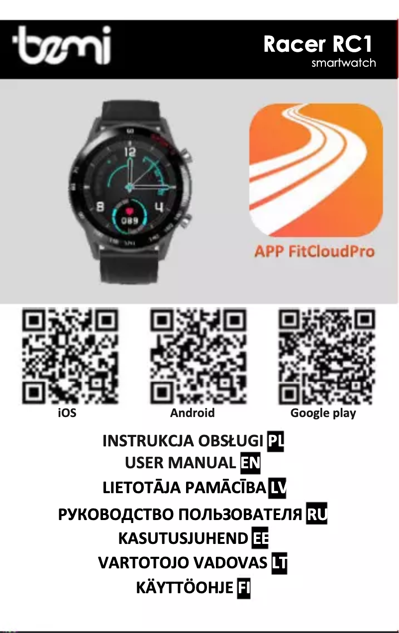 Page 1 de la notice Manuel utilisateur BEMI Racer RC1