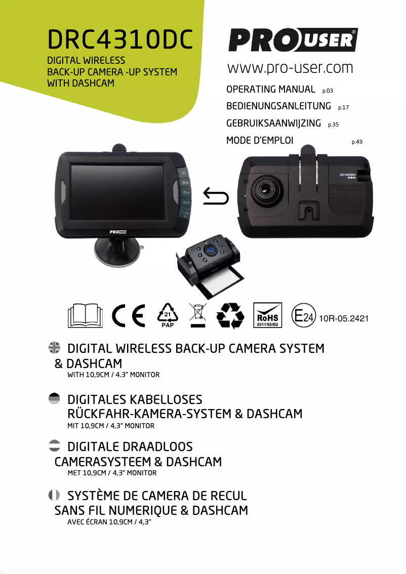 Image de la première page du manuel de l'appareil DRC4310DC