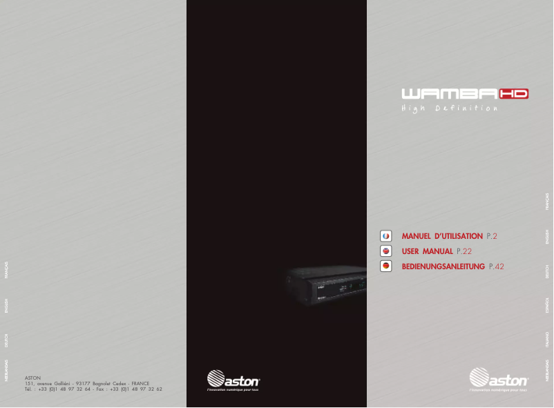 Page n°1 - Manuel utilisateur Aston Wamba HD