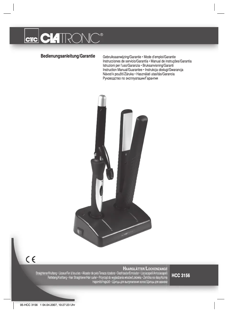 Page 1 de la notice Manuel utilisateur Clatronic HCC 3156