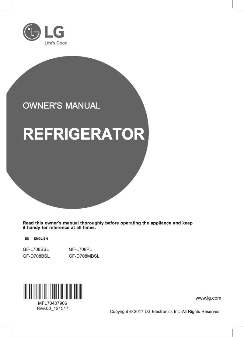 Imagen de la primera página del manual del dispositivo GF-L708PL