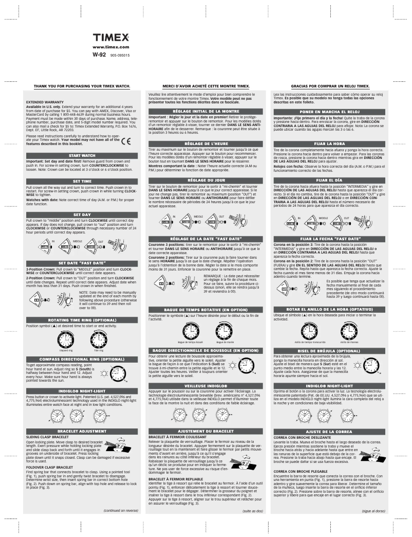 Page 1 de la notice Manuel utilisateur Timex New England