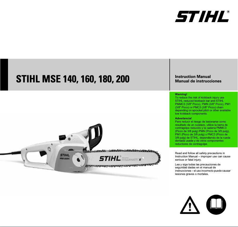 Page 1 de la notice Manuel utilisateur Stihl MSE 180