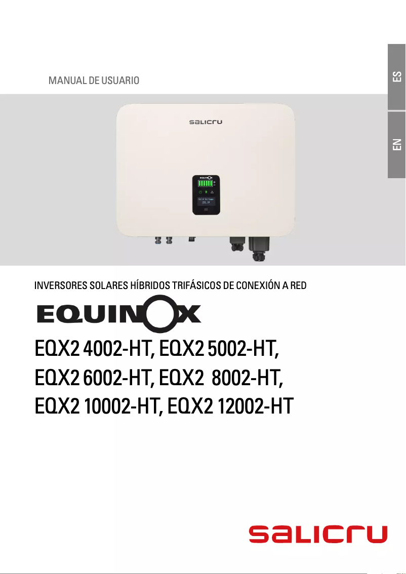 Image de la première page du manuel de l'appareil EQX2 12002-HT