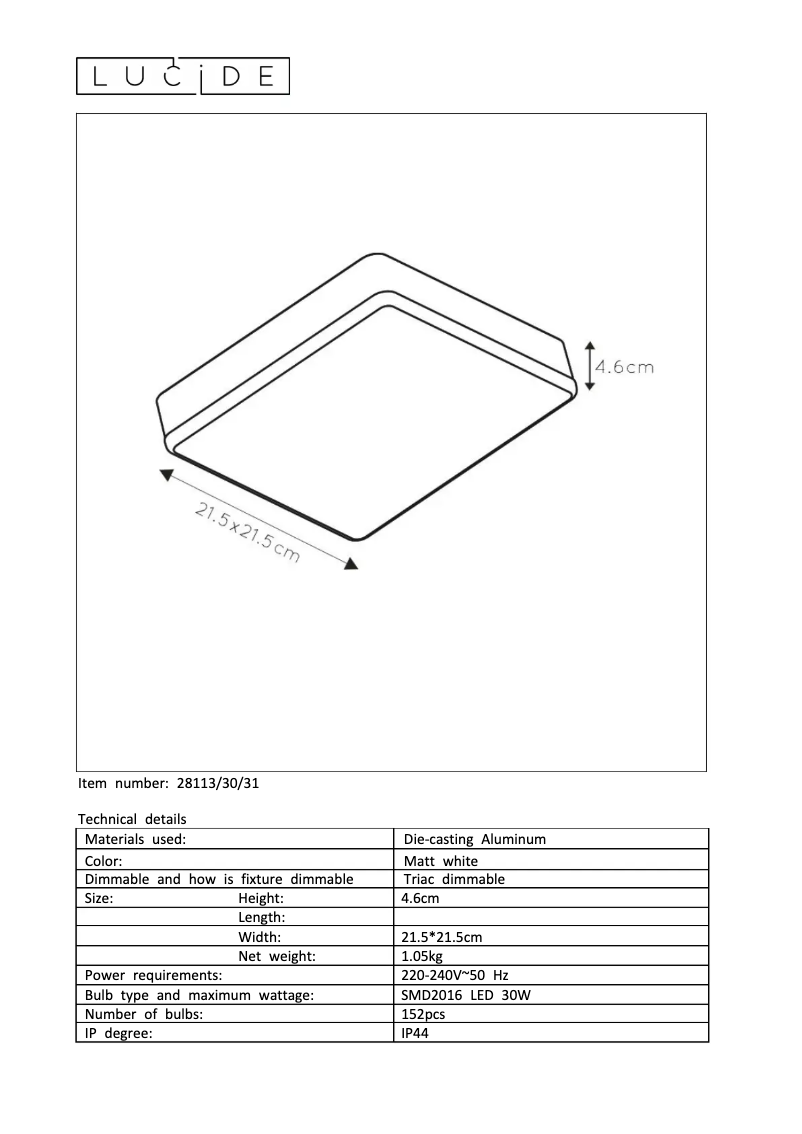 Image de la première page du manuel de l'appareil Ceres 28113/30/31