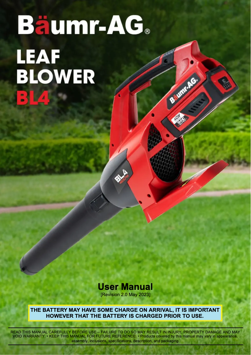 Page n°1 - Manuel utilisateur Baumr-AG BL4