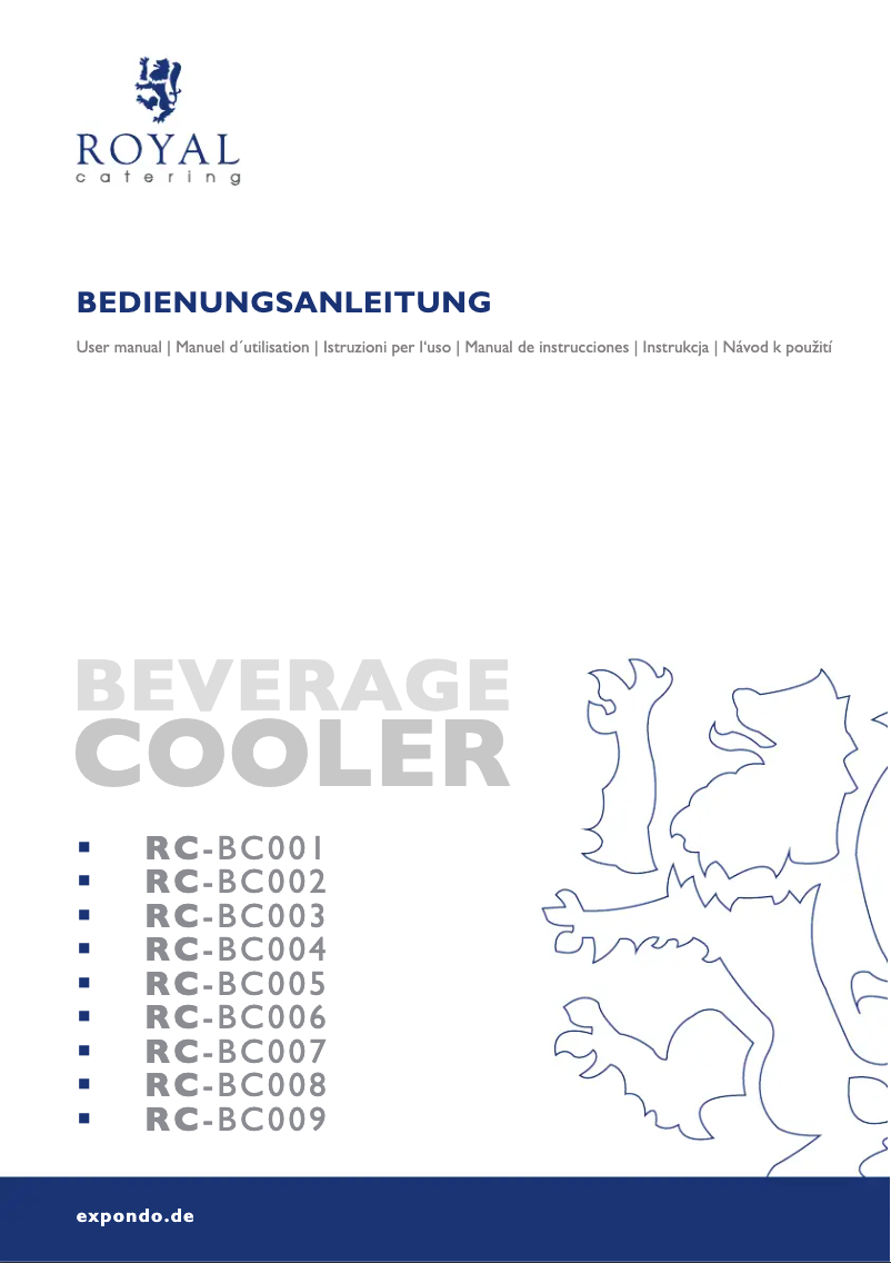 Page 1 de la notice Manuel utilisateur Royal Catering RC-BC004
