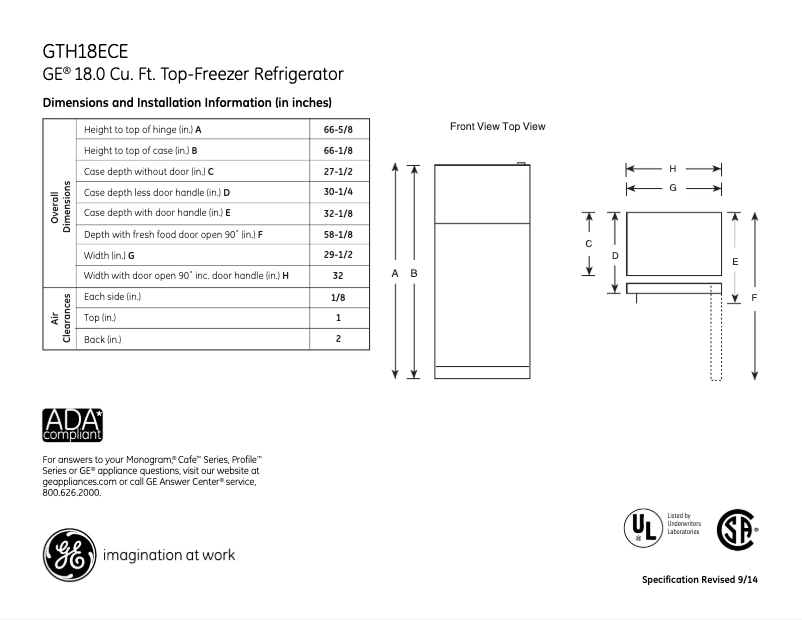 Imagen de la primera página del manual del dispositivo GTH18ECEBB