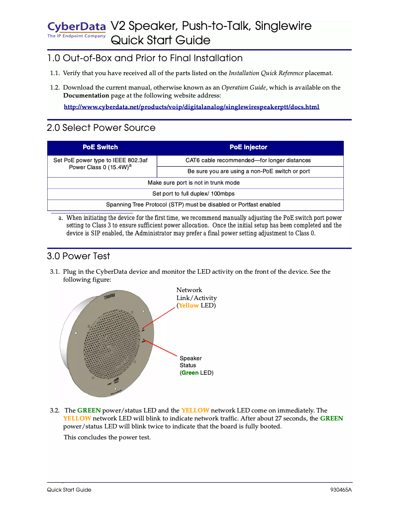 Image de la première page du manuel de l'appareil Singlewire 011182