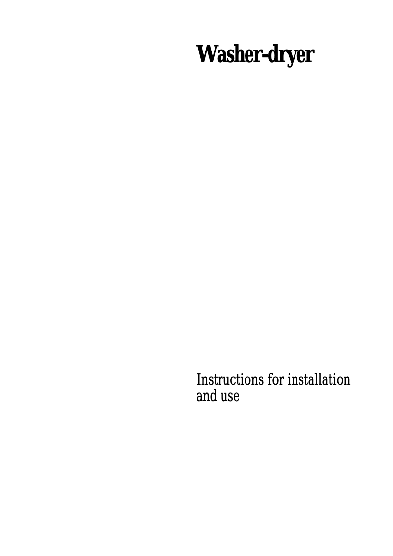 Page n°1 - Manuel utilisateur Ariston Thermo AWD1200