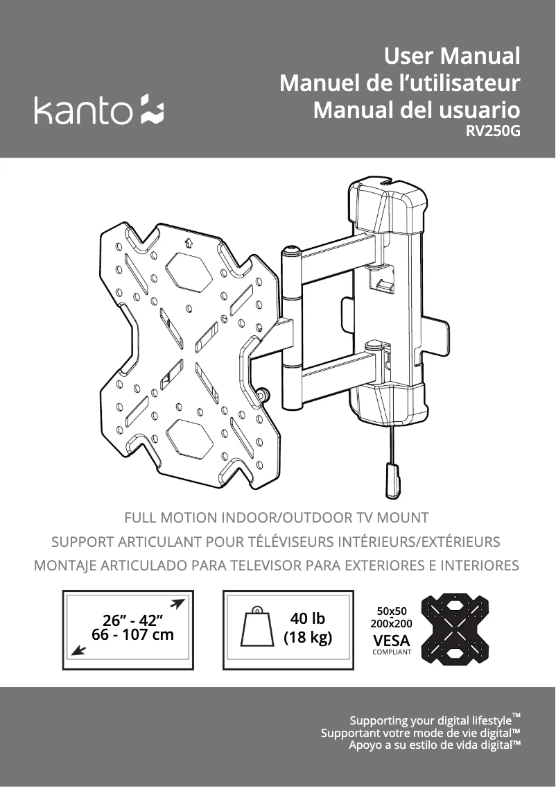 Página 1 del manual Manual de usuario Kanto RV250G