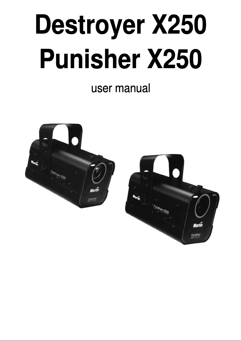 Page 1 de la notice Manuel utilisateur Martin Punisher X250