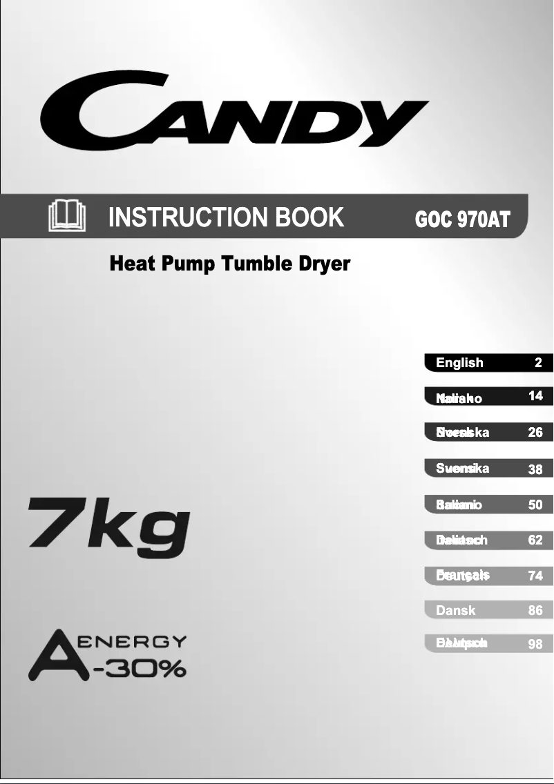 Page n°1 - Manuel utilisateur Candy GOC 970AT-84