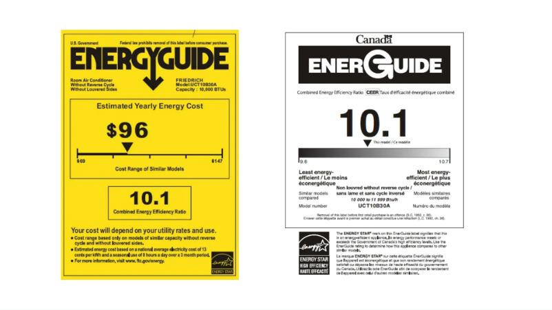 Página 1 del manual Etiqueta energética Friedrich Uni-Fit UCT10B30A