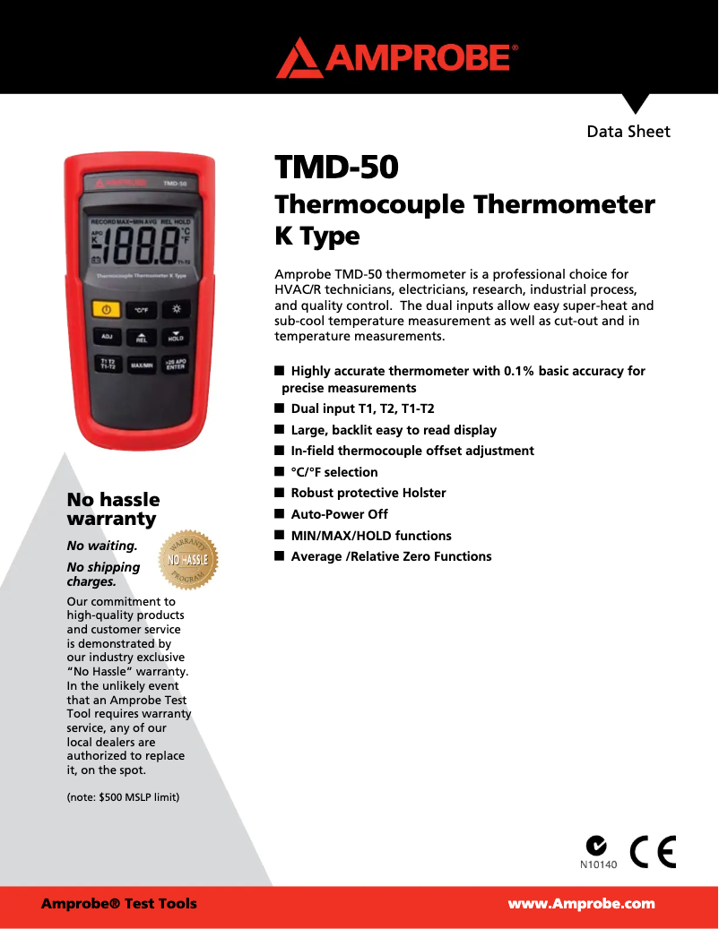 Page n°1 - Fiche technique Amprobe TMD-50