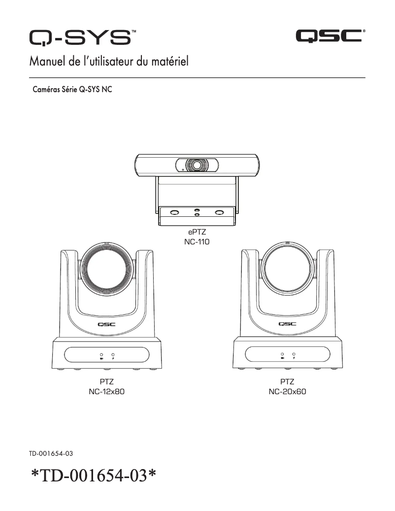 Page 1 de la notice Manuel utilisateur QSC NC-110