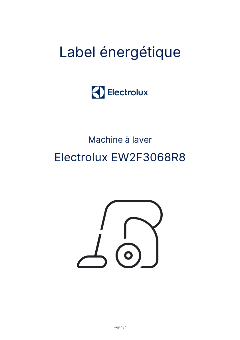 Image de la première page du manuel de l'appareil EW2F3068R8