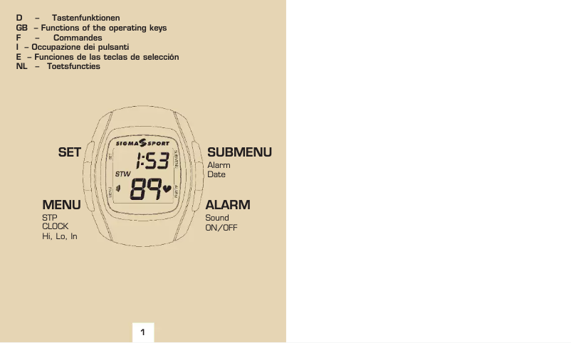 Page n°1 - Manuel utilisateur Sigma Cardio PC1300