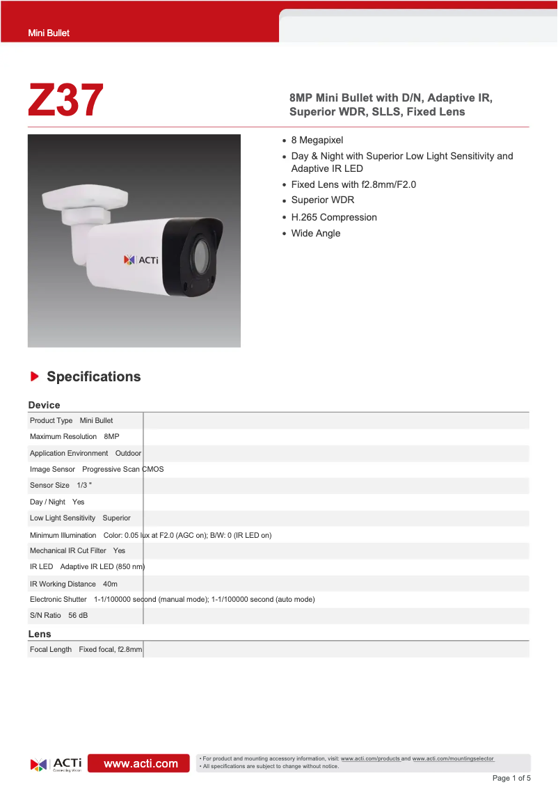 Image de la première page du manuel de l'appareil Z37