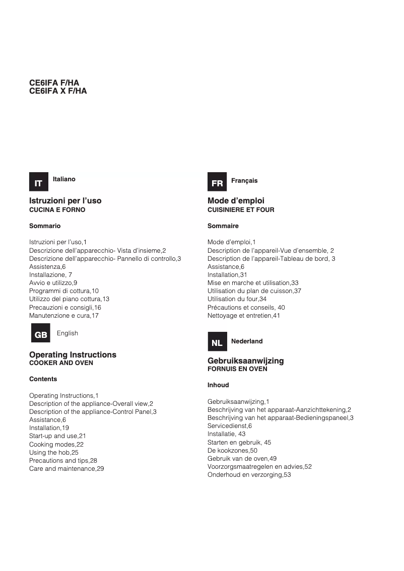 Image de la première page du manuel de l'appareil Ce6ifa 1 xf