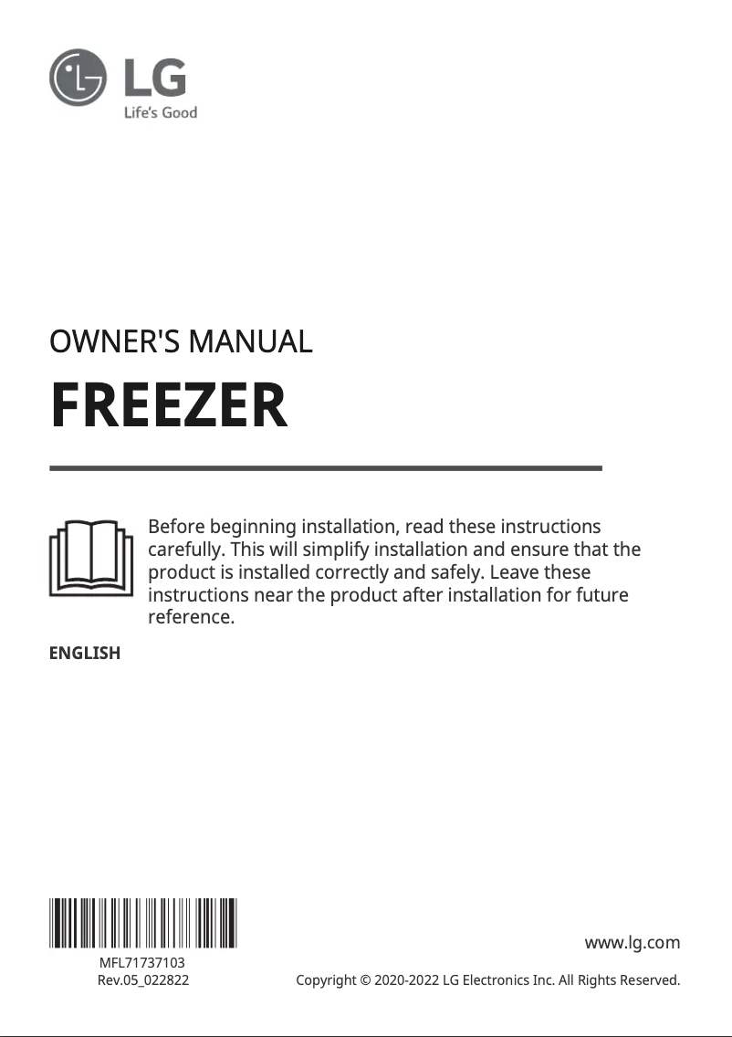 Page n°1 - Manuel utilisateur LG GFT41PZGSZ