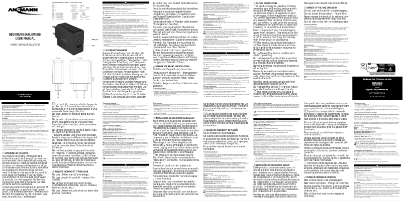 Page 1 de la notice Manuel utilisateur Ansmann HC245PD